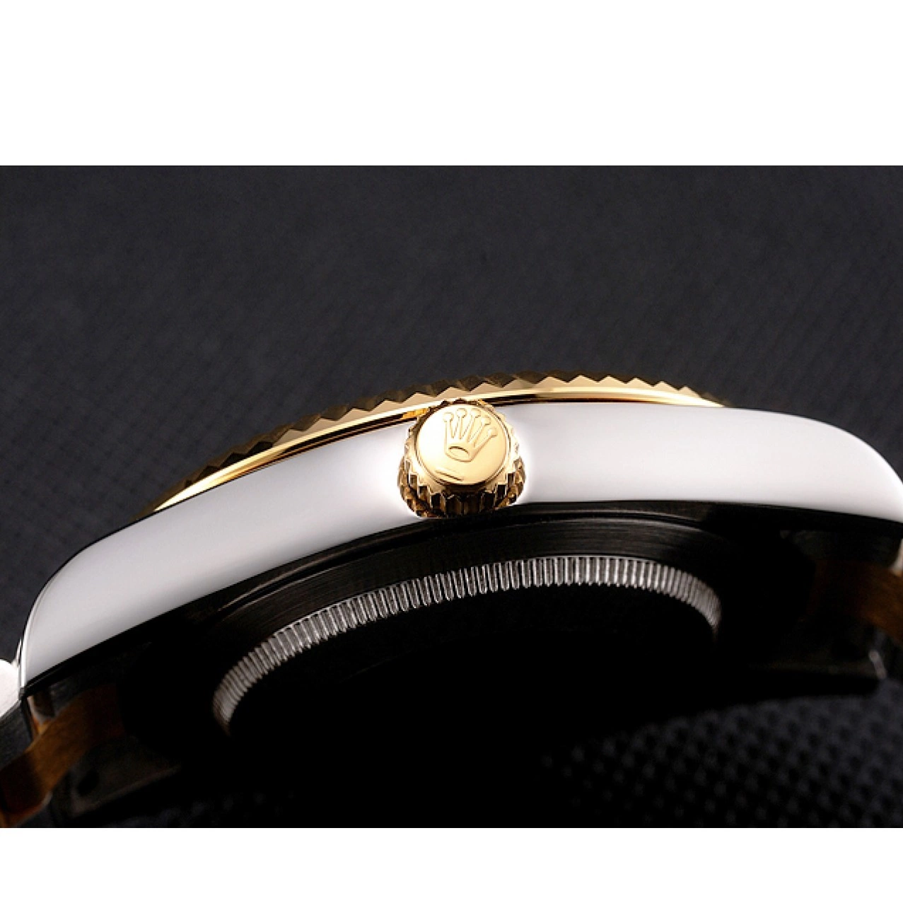 Good copy rolex watches Swiss Bracelet Marks Diamond Stainless Hour White Two Dial Tone Case Rolex Bezel Datejust Steel Gold 0729